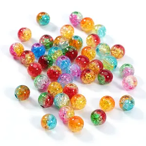 Factory Wholesale Popcorn Cracked Crystal Superior Quality DIY Handmade Colorful UV Acrylic Loose Beads For Jewelry Making