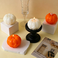 Bougie parfumée citrouille d'Halloween, bougie en cire de soja 3D en forme de visage de fantôme, aromathérapie, faite à la main, nouveauté décorative pour cadeaux de fête