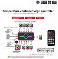Contrôleur ARGB pour ordinateur 5V 3 broches, synchronisation des lumières, contrôle de température PWM, hub de ventilateurs de boîtier avec télécommande sans fil, en stock