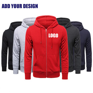 Fabricant OEM/ODM de sweats à capuche épais de haute qualité en gros, sweats à capuche personnalisés avec fermeture éclair, impression de logo, design de logo, sweats à capuche - Product Image 1