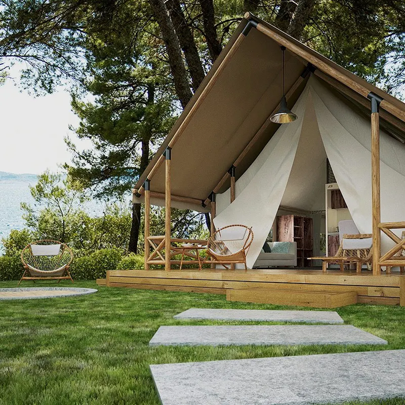 Canvas Safari Camping Dak Tent Luxe Bed In Canvas Slaapkamermeubilair