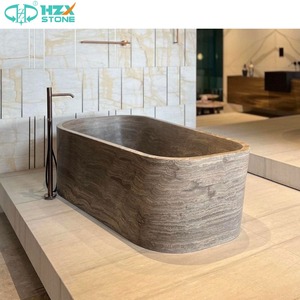 HZX Factory Natural Polished Holz Marmor Stein Luxus für Hotel Badezimmer Einweichen Dusche Badewanne Whirlpool Villa - Product Image 1