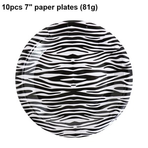Kit de vaisselle pour fête sur le thème de la jungle et du safari à imprimé léopard, assiettes en papier, serviettes, bannière, fournitures pour célébration d'anniversaire sur le thème des animaux, pour 10 invités - Product Image 2