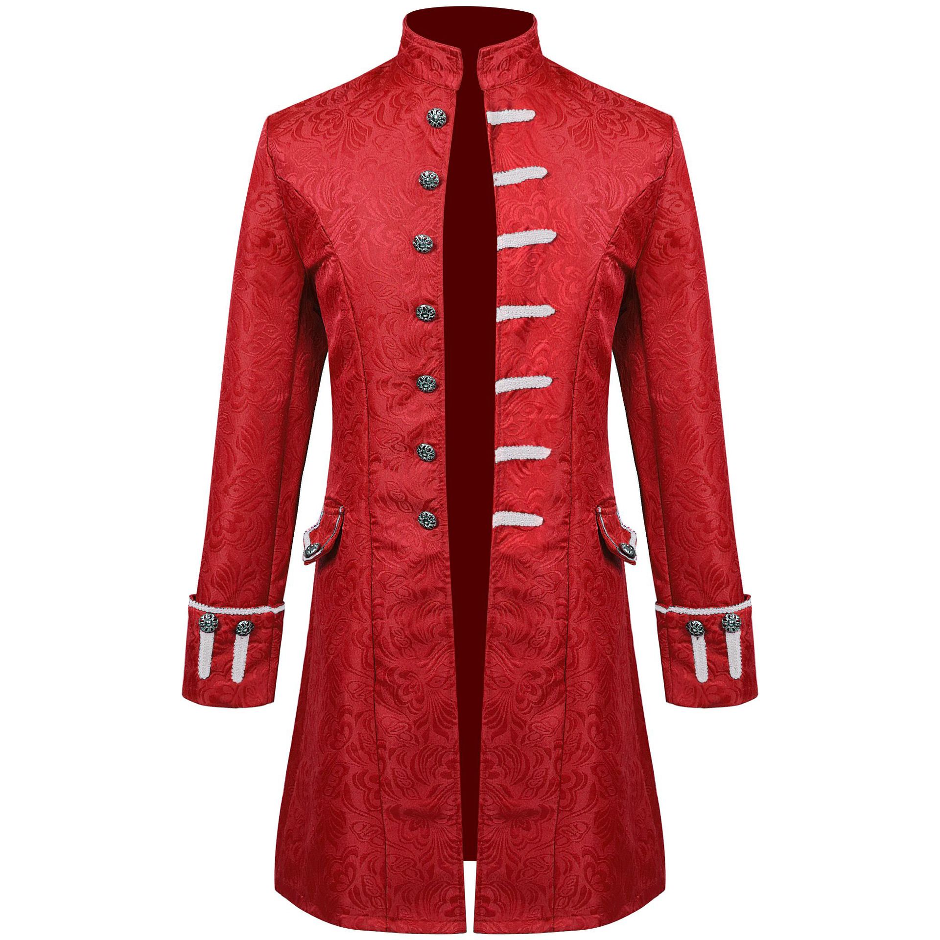 Ropa roja medieval para hombre en jacquard