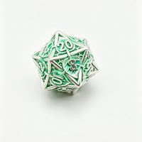 Ensemble de dés en métal creux avec gravure de feuilles, dés polyédriques inspirés de la nature, fabricant OEM XDICES