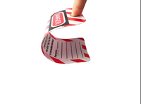 Étiquettes d'avertissement de sécurité Histay en PVC avec clé, rouge sur blanc, pour utilisation chimique/électrique