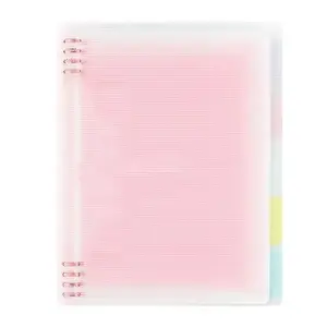 Coloré PVC étanche A6 A5 A4 couverture ronde reliure à anneaux planificateurs Journal cahier pour feuille de feuilles mobiles