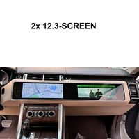 Radio Mobil Layar Sentuh 12.3" Wireless Carplay GPS Android 13 untuk Upgrade Range Rover Sport Layar Ganda 1600*1200