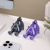 Support de téléphone en PLA effet soie extensible, design chat, luxe léger, support de bureau mignon, décoration de bureau à domicile, cadeau adorable
