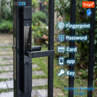 Serrure intelligente Vertexis Slim étanche avec double lecteur d'empreintes digitales, Wi-Fi et cloud, en alliage d'aluminium, avec entrée sans clé pour portails de jardin/extérieur