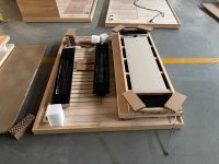 Tong Sauna uap tradisional 5 orang, untuk penggunaan taman, kompor pembakar kayu Cedar merah padat, Sauna keluarga luar ruangan
