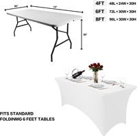 Couverture extensible en métal personnalisé 4 pieds 6 pieds 8 pieds pour tables pliantes standard
