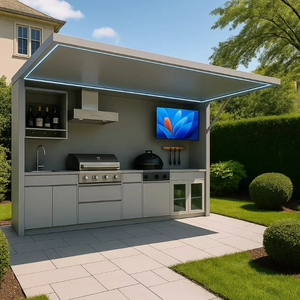 Ensemble de <span class=keywords><strong>cuisine</strong></span> extérieure pour barbecue, cuisines extérieures Kamado avec grill, ensemble complet refermable et sécurisé - Product Image 2