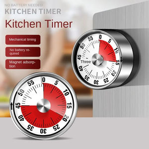 Temporizador mecánico de cocina de 60 minutos, nuevo, con forma de imán, alarma de cuenta regresiva, funciona con pilas, herramientas de condiciónamiento. - Product Image 1
