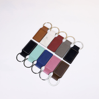Porte-clés rectangulaires en similicuir de la série Heritage Colors, supports vierges en similicuir de haute qualité pour gravure laser