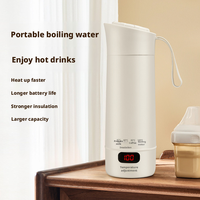 Bouilloire Électrique Portable Intelligente 300W 400ml en Acier Inoxydable 304 avec Affichage Numérique, Contrôle 4 Niveaux, Isolation 12H, Anti-Fuite pour Maison, Voyage, Bureau