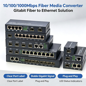 Transceptor de fibra óptica de alta calidad SFP a RJ45 UTP Convertidor óptico 10/100/1000Mbps Convertidor de medios - Product Image 1