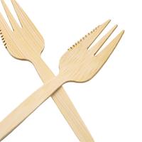 Ustensile jetable en bambou écologique, biodégradable, compostable, sans danger pour les aliments, à lame ondulée simple, pour hôtels, buffets, traiteurs et fêtes