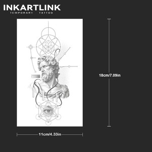INKARTLINK - Pegatina de Tatuaje para el Cuerpo, Pegatina de Tatuaje de Papel, Flor de Dalia Negra y Gris, Resistente al Agua, Ecológica, de Larga Duración, 15 Días - Product Image 4