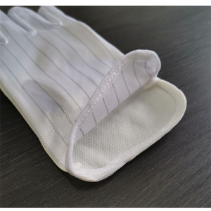 Gants antistatiques en PU avec paume enduite de PVC et dos en soie pour usage en usine et dans la transformation alimentaire avec couture à 7 aiguilles - Product Image 5