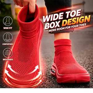 Sneakers a Calzino Integrate in Maglia, Modello Slip-On, Leggere e Traspiranti per l'Estate, con Ammortizzazione e Suola Rialzata, Scarpe Casual da Passeggio - Product Image 1
