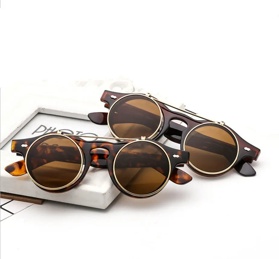 New European And American Trend Retro Classic Steampunk Sunglasses Men And Women Round Frame Glasses