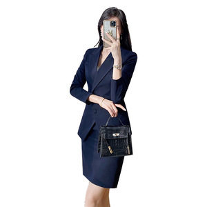 Women's Professional Suit Set Spring 2024 Office Lady Full Sleeve Polyester Anti-Wrinkle Two-Piece Skirt Suit - Product Image 5