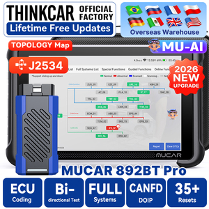MUCAR 892BT PRO OBD2 Scanner de diagnostic automobile Outil de diagnostic AI Système complet Codage ECU Cartographie de topologie J2534 DOIP CANFD - Product Image 1