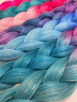 Tresses Jumbo synthétiques personnalisées, tresses mélangées avec des guirlandes scintillantes, Ombre, arc-en-ciel scintillantes