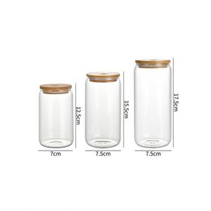 Vasos Personalizados de 600 ml para Bebidas, Tazas de Café, Frascos de Vidrio de 12 oz con Tapas y Pajitas - Product Image 2