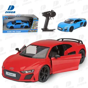 PNC Toy Official Licensed 1:14 Scale Audi R8 Coupe Remote Control Car with Openable Door RC High Speed Electric Race Car -12km