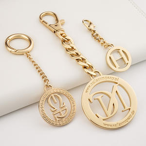 Llavero de aleación de Zinc de diseño profesional, accesorios para bolsos, etiqueta de marca de Metal personalizada, llavero colgante redondo de Metal con gancho - Product Image 1
