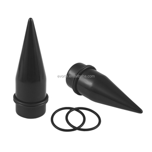Evorte Joyería Corporal para Niños: Túneles y Plugs de Acrílico Negro con Puntas Cónicas de 6-25mm para Expansión de Oreja, Calibradores de Oreja, Piercings Cónicos - Product Image 1