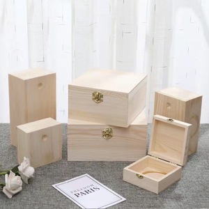 Caja de Madera Cuadrada DIY de Pino con Cerradura para Regalos, Caja de Recuerdos para Bodas y Fiestas, Grosor Personalizable, Origen Condado de Cao - Product Image 4