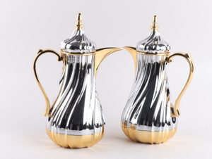 Chất lượng cao 1L + 1L chân không phích cà phê Tea Pot Set với thủy tinh màu hồng Refill Vacuum Flask - Product Image 3