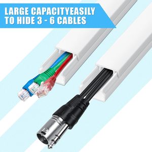 Conductos de cubierta de cable de <span class=keywords><strong>TV</strong></span> de pared autoadhesivos resistentes al calor de PVC sólido (0,4 M * 15mm * 10mm) Gestión de montaje en pared blanca (10 piezas) - Product Image 2