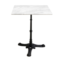Lifepursue Table de bistrot carrée 60x60cm Marbre blanc