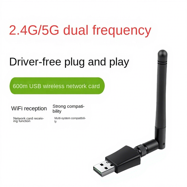 New Urant Mini Wireless Dual-Band 2.4GHz/5.8GHz USB PC Laptop Network WiFi Adapter 10/100Mbps USB 2.0 ROHS Certified Receiver