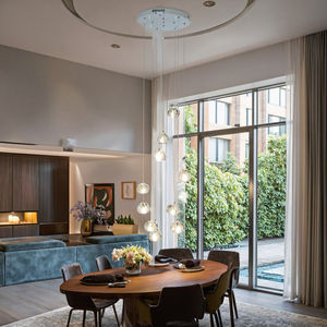 Candelabro de bola de cristal de cereza americana, escalera dúplex de hierro cromado moderna, lámpara colgante LED para restaurante, decoración de luz interior - Product Image 5