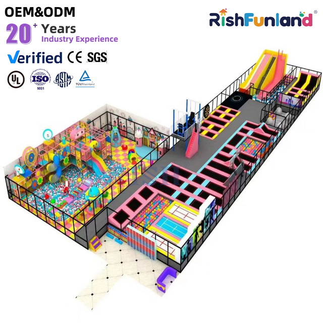 Commercial Supermarket Adult Kids Play Center Large Trampoline & Adventure Park Kids Indoor Playground Equipment Trampoline Park