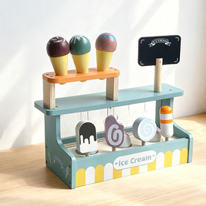 Ensemble de jouets de comptoir de crème glacée en bois pour enfants - Product Image 1