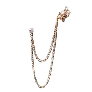 Simple mode nouveau Festival fête costume collier bijoux accessoires métal alliage Style chinois Dragon chaîne broche broche