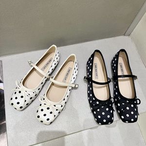 Chaussures plates Mary Jane légères à bout carré et à pois, style rétro français, pour <span class=keywords><strong>femme</strong></span>, idéales pour l'été - Product Image 2