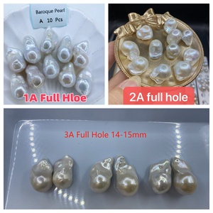 ホットセール　フルホールバロックパール　ホワイト　1-3A　12-16mm　天然淡水ルースパール　ジュエリー製作用 - Product Image 5