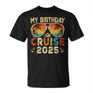 T-shirt « My Birthday Cruise 2025 » pour fête, vacances et croisière - Product Image 2