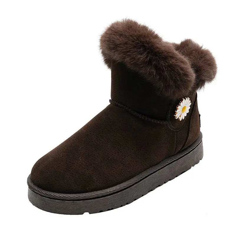 2022 botas de nieve de moda para mujer diseñador Floral invierno cálido zapatos peludos antideslizante botas de mujer para Otoño e Invierno EVA felpa Midi