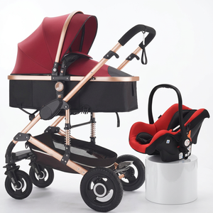 Poussette Bébé 3-en-1 Légère et Abordable pour Nouveau-né, Poussette en Aluminium avec Siège Auto et <span class=keywords><strong>Nacelle</strong></span> - Product Image 1