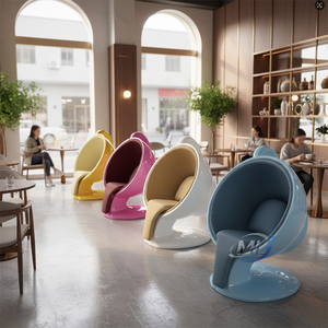 Silla Tapizada de Fibra de Vidrio de Grado Comercial, Taza de Café Nórdica de FRP, Asiento Acolchado para Salón - Product Image 5