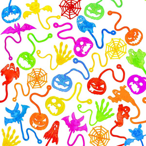 ของเล่นฮาโลวีนสำหรับเล่นแผลงบนกำแพงปีนเขาที่มีความเหนียวสำหรับเด็กใยแมงมุมผีฟักทองทำจาก TPU แบบยืดหยุ่น - Product Image 1