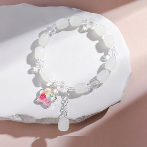 Pulsera de cuentas craqueladas de colores de moda con diseño de palomitas de maíz y dije de flor elegante, hecha a mano, para mujeres y niñas - Product Image 4